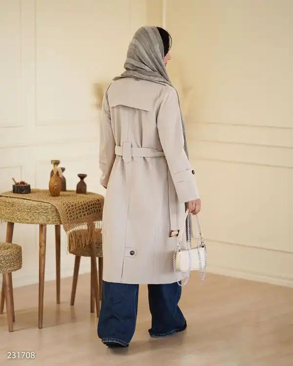 بارانی بلند زنانه کرم مدل تابندهالسانا Elsana کد2317