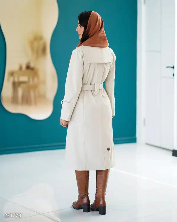 بارانی بلند زنانه استخوانی مدل تابندهالسانا Elsana کد2317