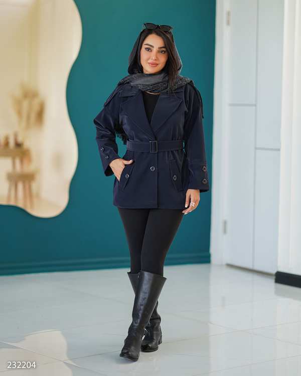 پالتو زنانه سرمه ای مدل آویناالسانا Elsana کد2322