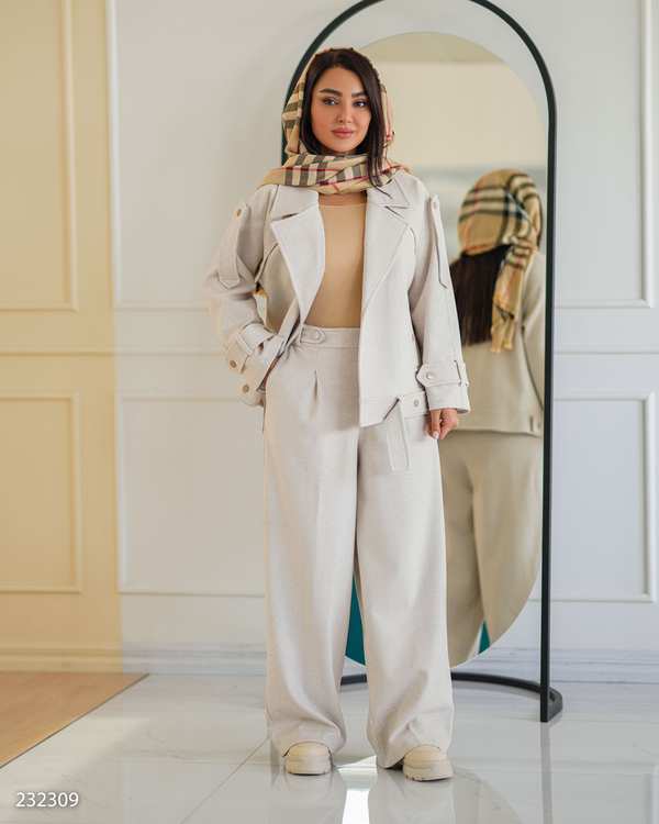 پالتو زنانه شیری مدل سروهالسانا Elsana کد2323