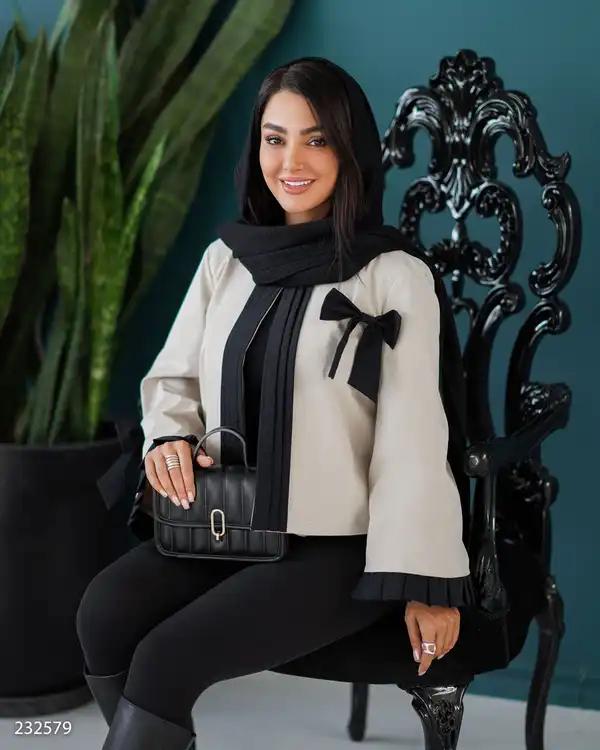 بارانی کراپ زنانه استخوانی مدل آسرینالسانا Elsana کد2325