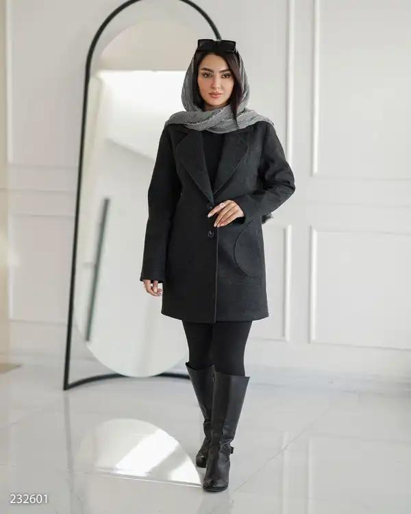 پالتو زنانه مشکی مدل حمیراالسانا Elsana کد2326