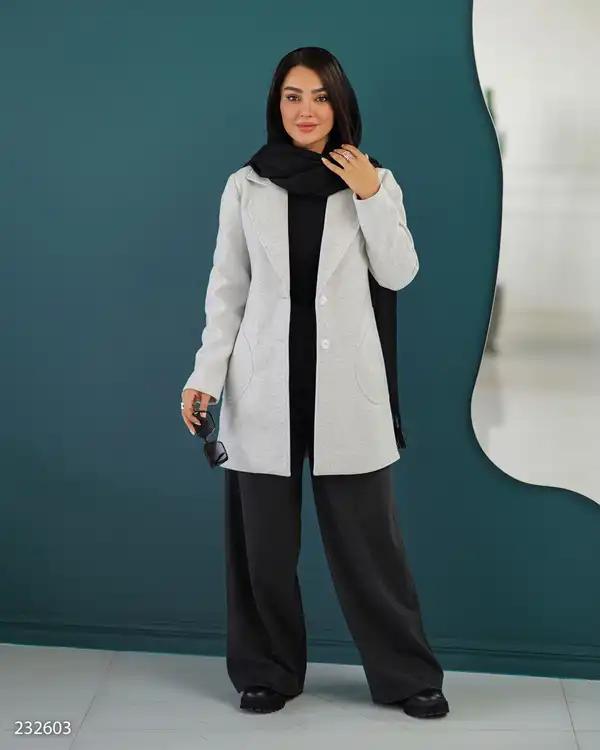 پالتو زنانه طوسی مدل حمیراالسانا Elsana کد2326