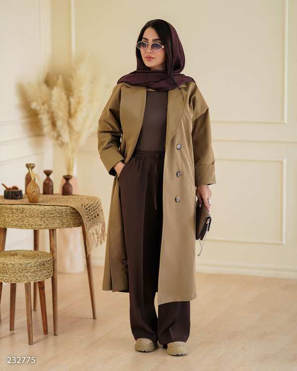 بارانی بلند زنانه موکایی مدل نوشاد السانا Elsana کد2327