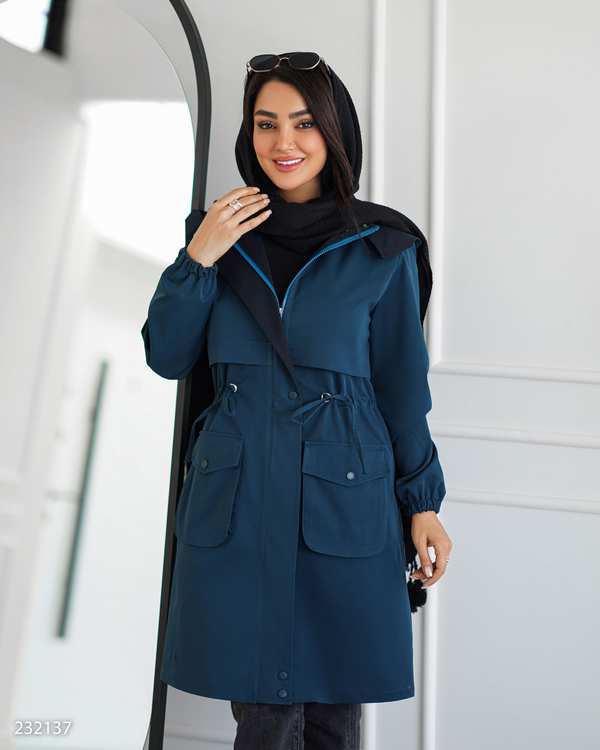 بارانی بلند زنانه سبز کله غازی مدل مهزین السانا Elsana کد 2321