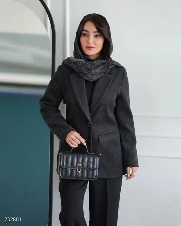 پالتو زنانه فوتر مشکی مدل ماه منیر السانا Elsana کد 2328