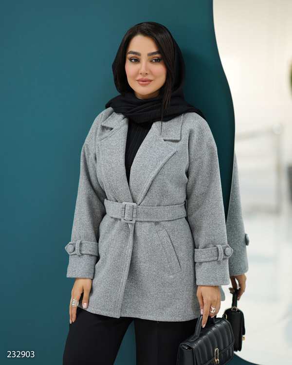 پالتو زنانه فوتر طوسی مدل نلین السانا Elsana کد 2329