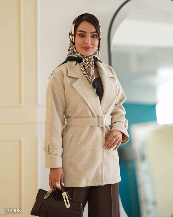 پالتو زنانه فوتر کرم مدل نلین السانا Elsana کد 2329