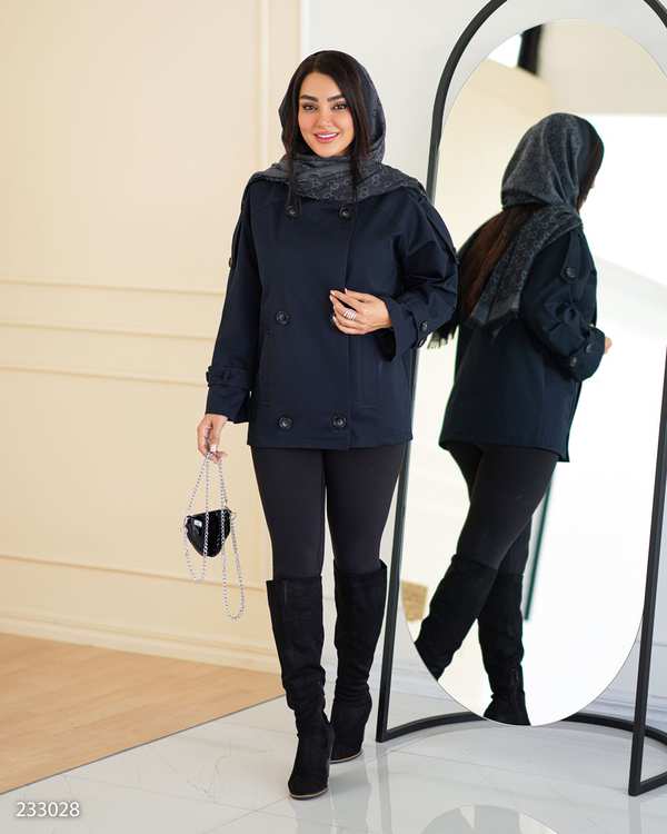 بارانی زنانه سرمه ای تیره مدل تیام السانا Elsana کد 2330