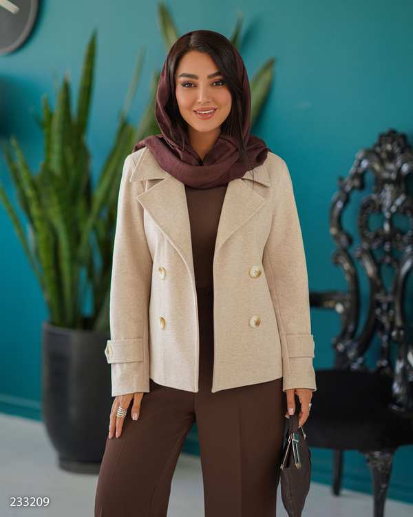 پالتو زنانه شیری مدل مرجانه السانا Elsana کد 2332