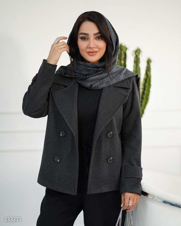 پالتو زنانه زغالی مدل مرجانه السانا Elsana کد 2332