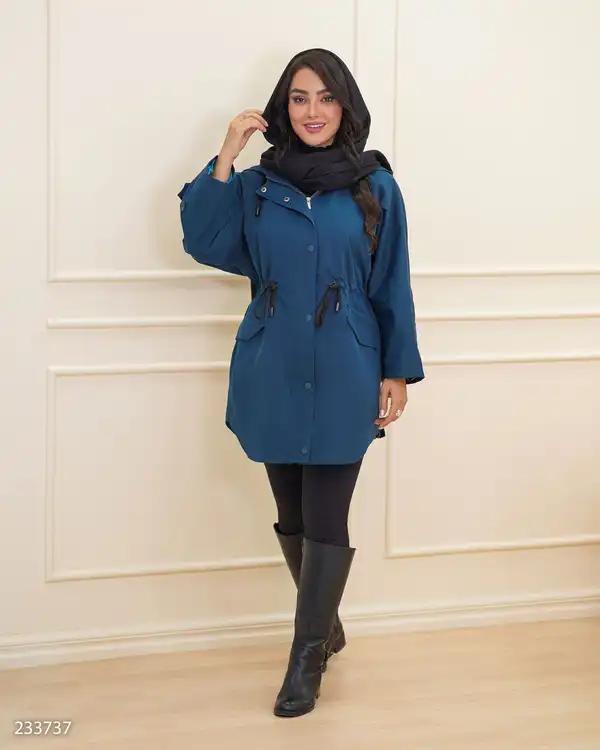 بارانی زنانه کلاه دار سبز کله غازی مدل سیبا السانا Elsana کد 2337