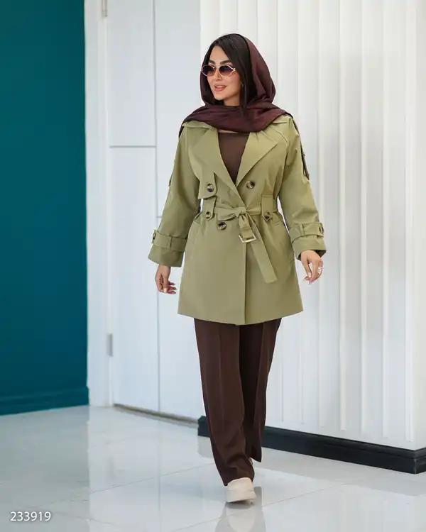 بارانی زنانه سبز سدری مدل چیترا السانا Elsana کد 2339