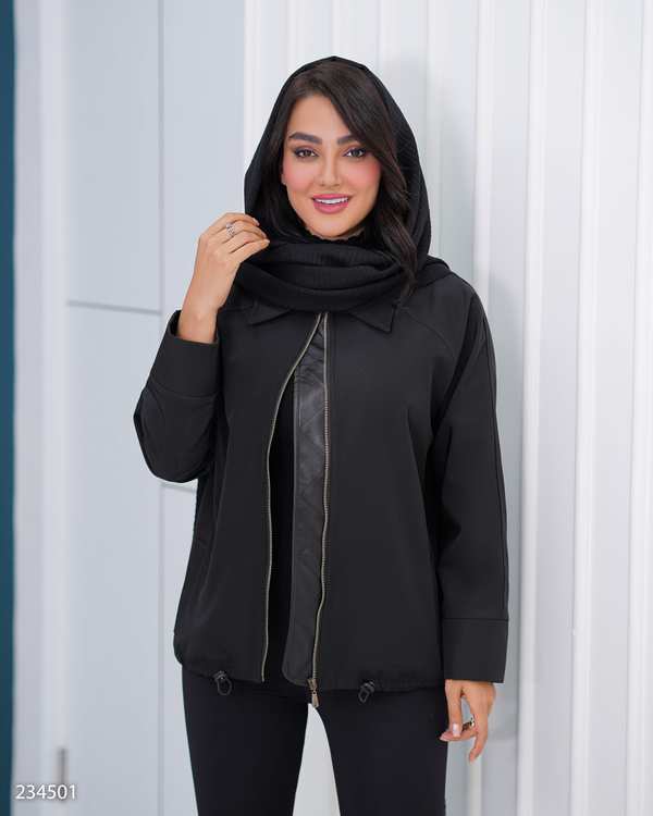 بامبر جکت زنانه مشکی مدل الوان السانا Elsana کد 2345