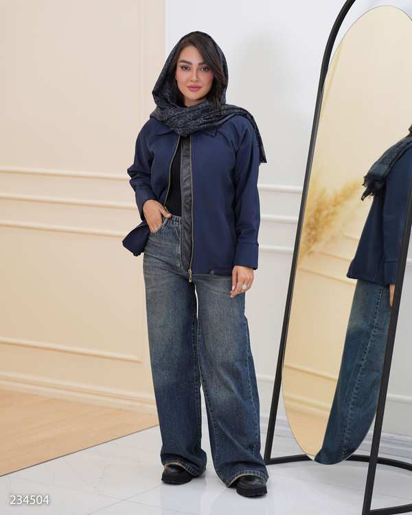 بامبر جکت زنانه سرمه ای مدل الوان السانا Elsana کد 2345