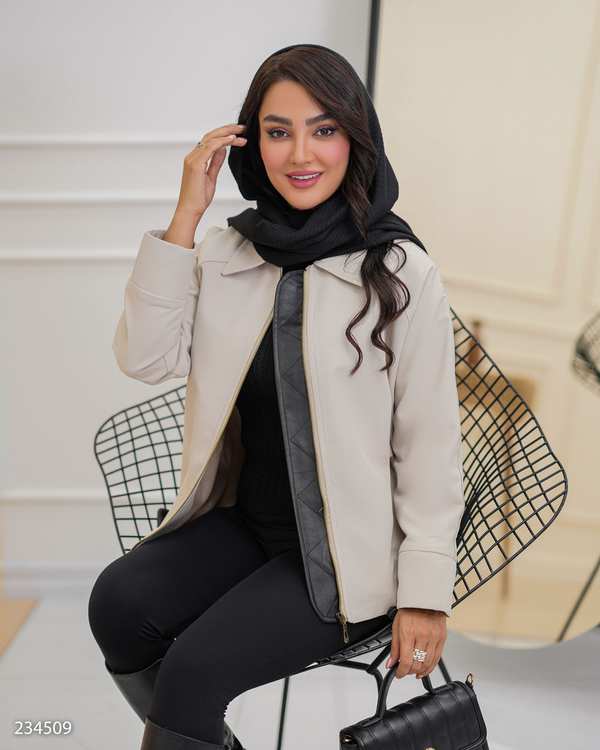 بامبر جکت زنانه شیری مدل الوان السانا Elsana کد 2345