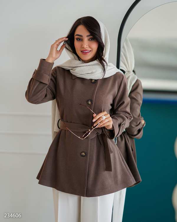 پالتو زنانه فوتر قهوه ای مدل دانهیل السانا Elsana کد 2346