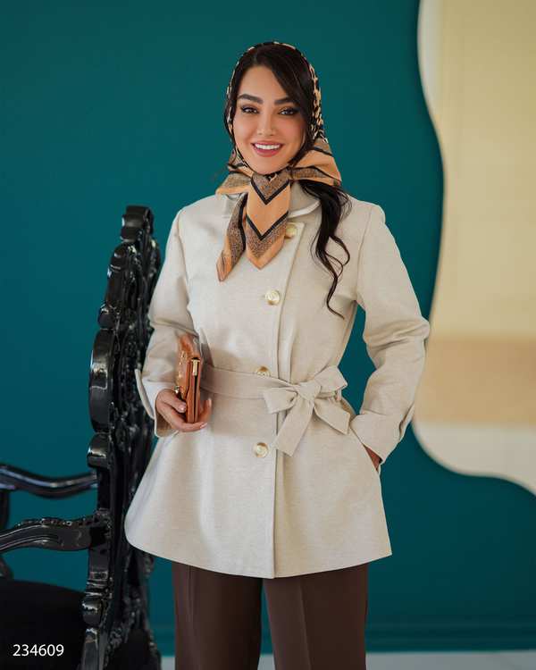 پالتو زنانه فوتر شیری مدل دانهیل السانا Elsana کد 2346