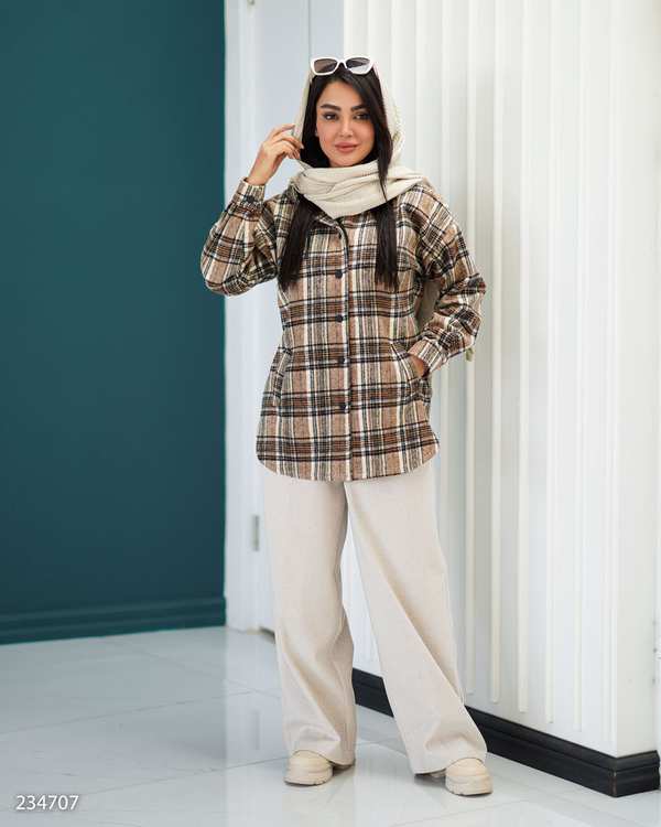 شکت زنانه کلاه دار شکلاتی مدل ناردین السانا Elsana کد 2347