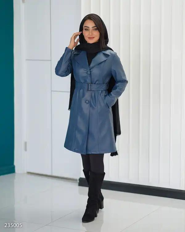 کت چرم زنانه آبی نفتی مدل هرمینا السانا Elsana کد 2350
