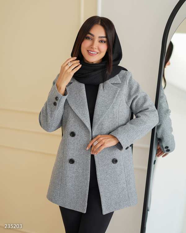 پالتو زنانه فوتر طوسی مدل خزان السانا Elsana کد 2352