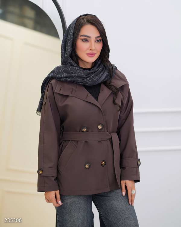 بارانی زنانه قهوه ای مدل سپنتا السانا Elsana کد 2353