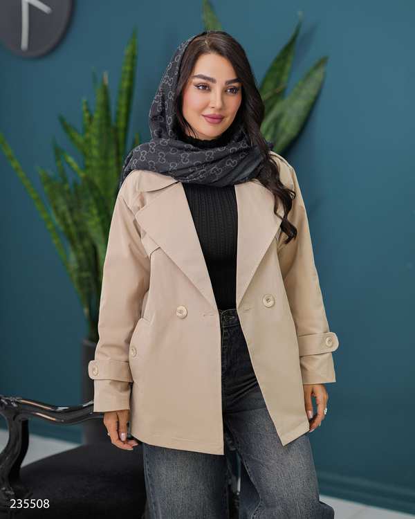 بارانی زنانه کرم مدل مونا السانا Elsana کد 2355 - تصویر 2