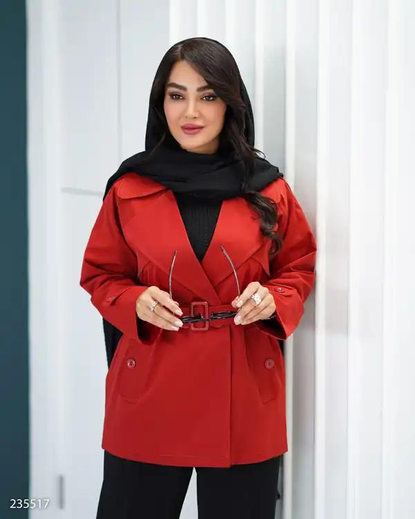 بارانی زنانه آجری مدل مونا السانا Elsana کد 2355