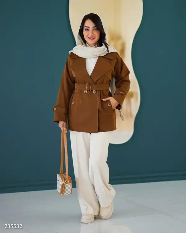 بارانی زنانه شتری مدل مونا السانا Elsana کد 2355