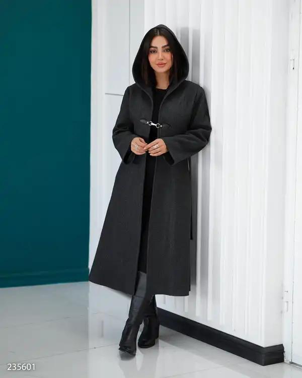 پالتو بلند زنانه فوتر مشکی مدل دیاکو السانا Elsana کد 2356