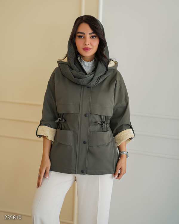 کاپشن زنانه سبز یشمی مدل الهام السانا Elsana کد 2358