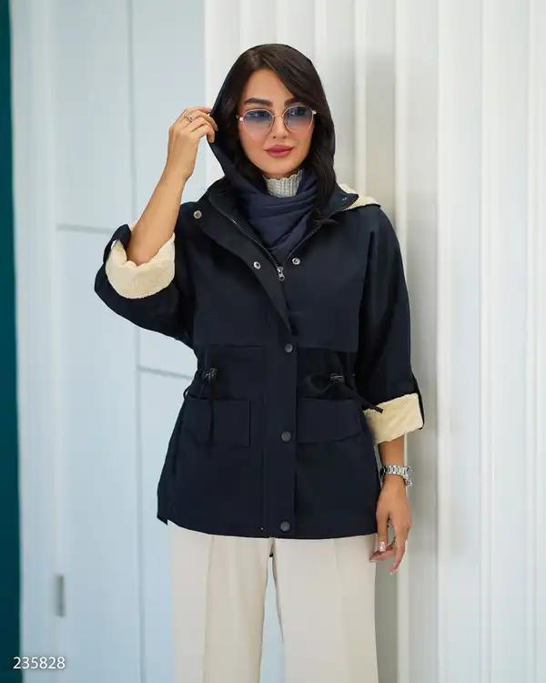 کاپشن زنانه سرمه ای تیره مدل الهام السانا Elsana کد 2358