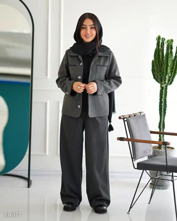 پالتو زنانه فوتر زغالی مدل شیلر السانا Elsana کد 2363