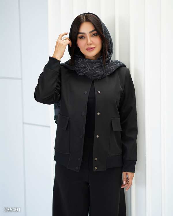 بامبر جکت زنانه مشکی مدل اورانوس السانا Elsana کد 2364