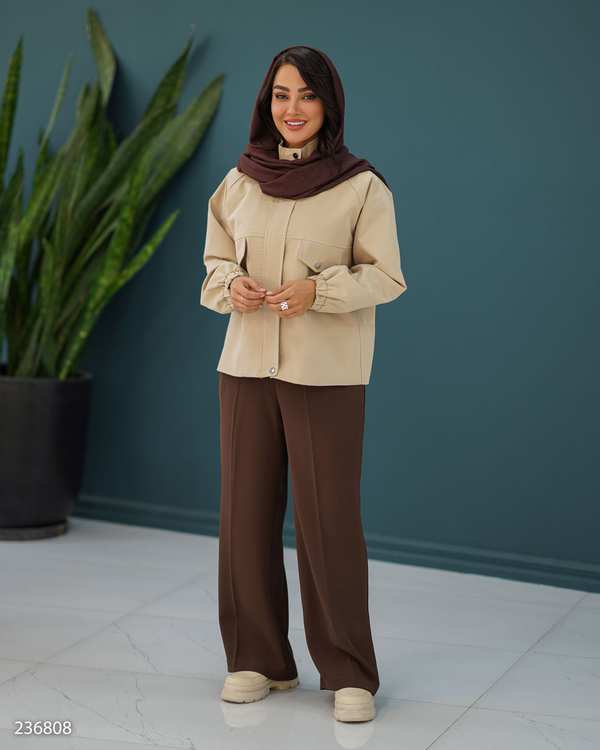 بامبر جکت زنانه کرم مدل لیلماه السانا Elsana کد 2368