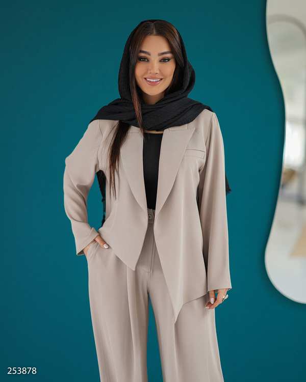 ست کت و شلوار زنانه خاکی السانا Elsana مدل آروینا کد 2538