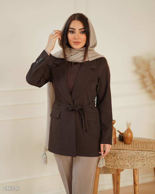 کت زنانه قهوه ای السانا Elsana مدل آیدانا کد 2467