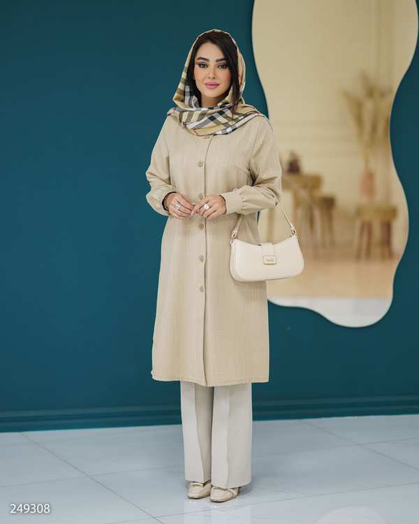 مانتو زنانه کرم السانا Elsana مدل آیسین کد 2493