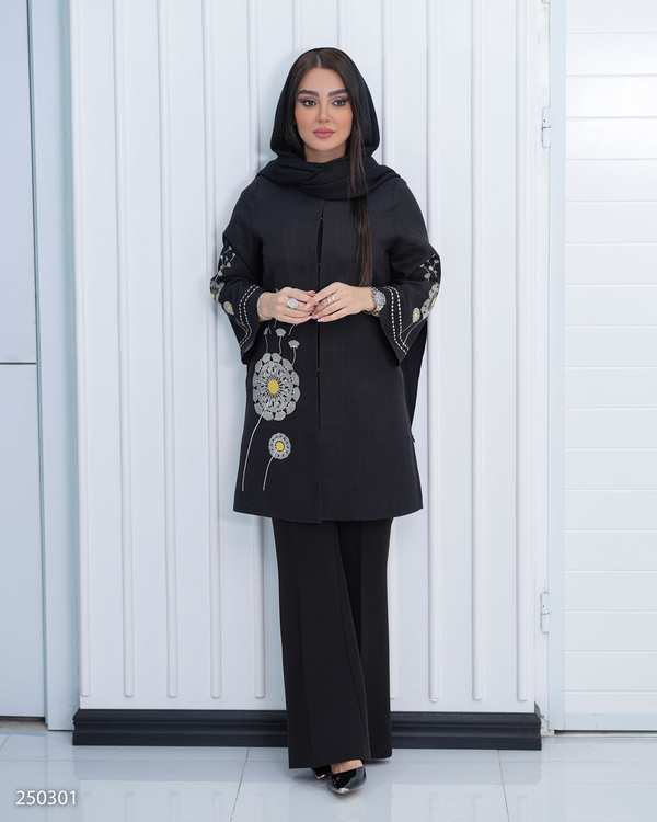 مانتو زنانه مشکی السانا Elsana مدل پریسان کد 2503