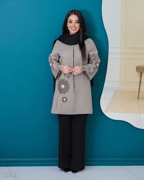 مانتو زنانه شکلاتی السانا Elsana مدل پریسان کد 2503