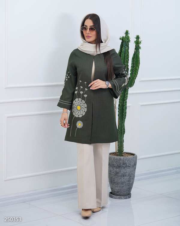 مانتو زنانه سبز زیتونی السانا Elsana مدل پریسان کد 2503