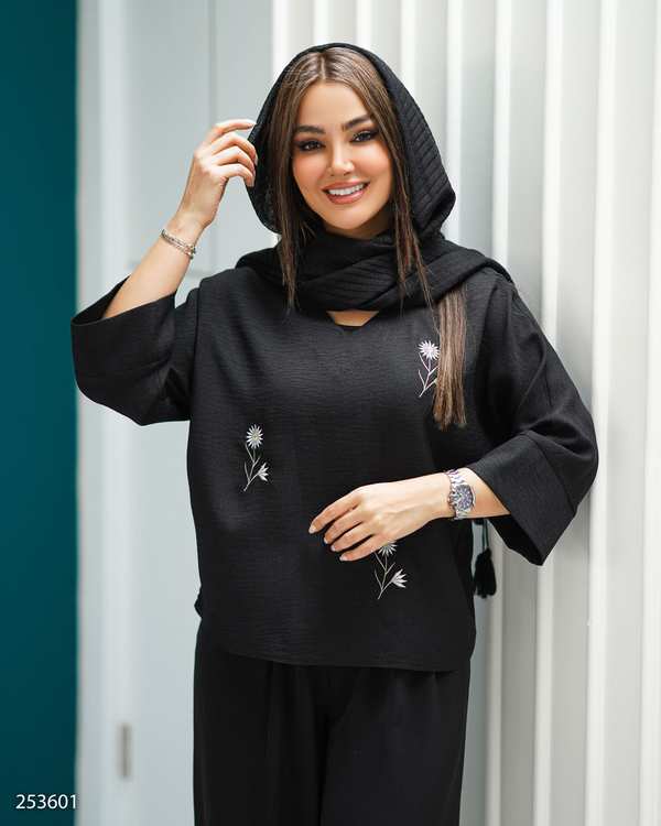 بلوز زنانه مشکی السانا Elsana مدل تانلی کد 2536