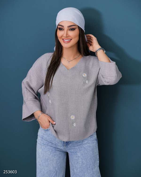 بلوز زنانه طوسی السانا Elsana مدل تانلی کد 2536