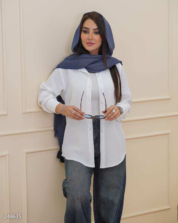 شومیز زنانه سفید السانا Elsana مدل تاینور کد 2486 - تصویر 2
