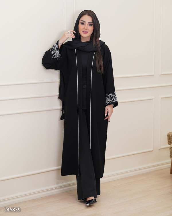 مانتو زنانه مشکی سفید السانا Elsana مدل دامور کد 2468