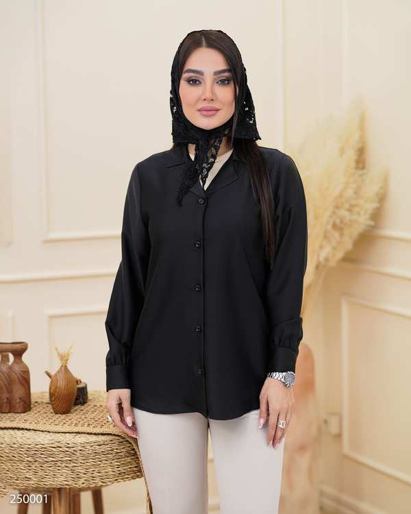 شومیز زنانه مشکی السانا Elsana مدل دلنواز کد 2500