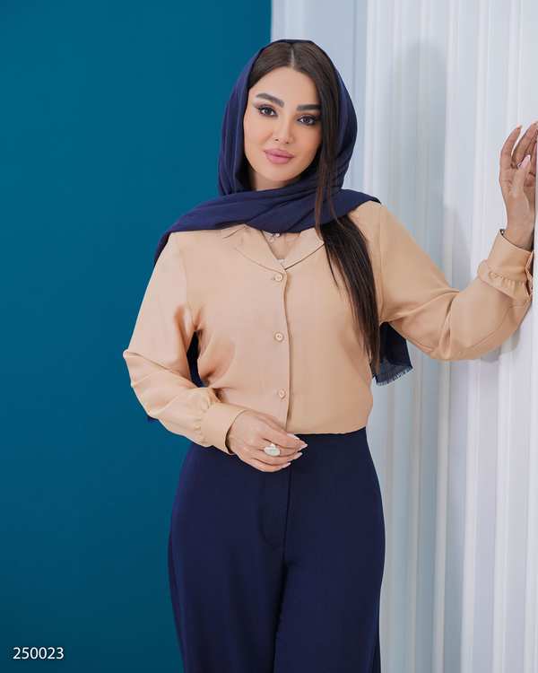 شومیز زنانه نخودی السانا Elsana مدل دلنواز کد 2500