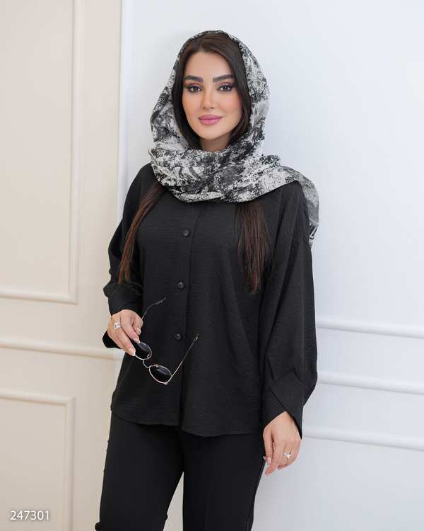 شومیز زنانه مشکی السانا Elsana مدل رابین کد 2473