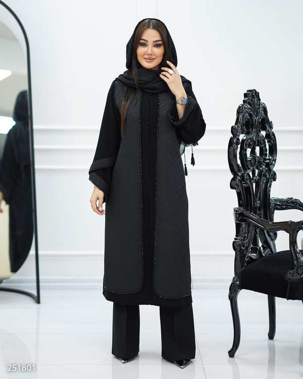 مانتو زنانه مشکی السانا Elsana مدل ژیوار کد 2518