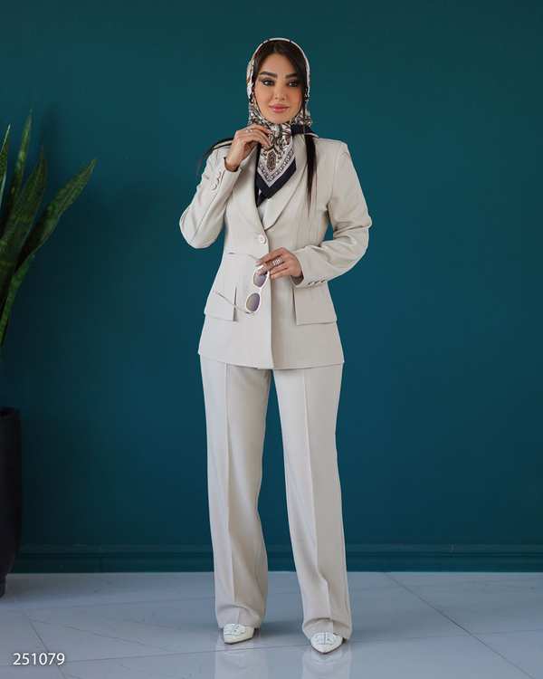 ست کت و شلوار زنانه استخوانی السانا Elsana مدل سارامین کد 2510